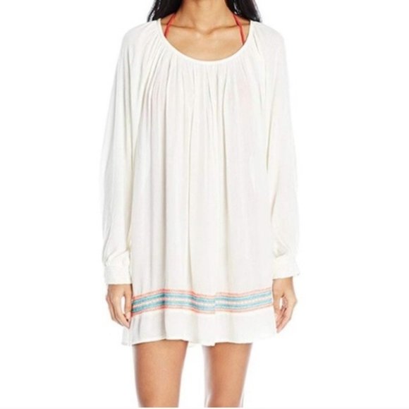 Roxy Ivory Boho Albe Loose Dress or Beach Coverup - Oversized Sz: XS - Picture 2 of 16